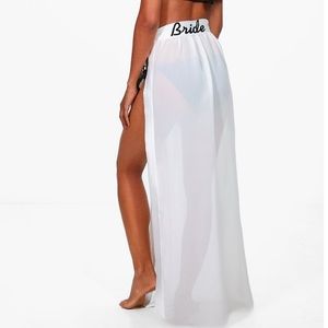 Boohoo fashion Bride sarong in white